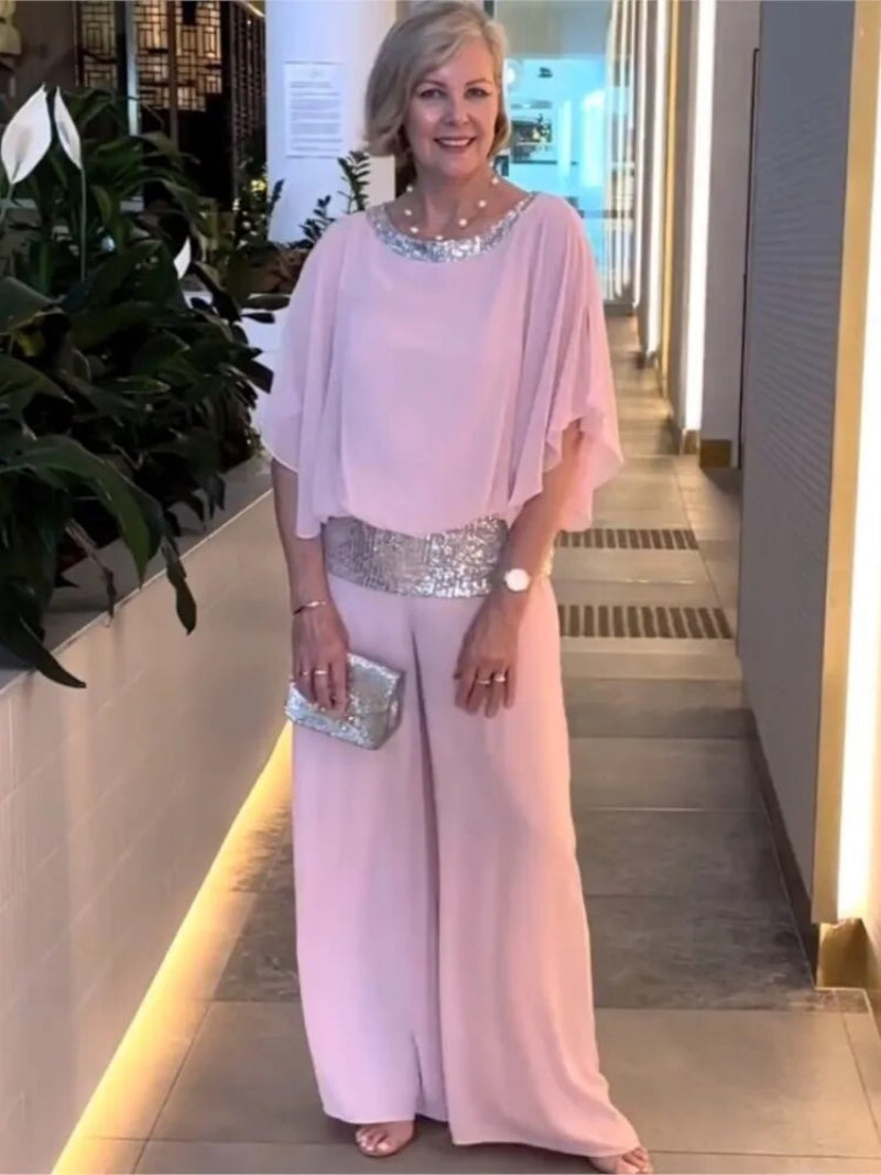 Elegantes Chiffon-Outfit mit Pailletten – Zweiteiliges Ensemble für besondere Anlässe und Freizeit 3