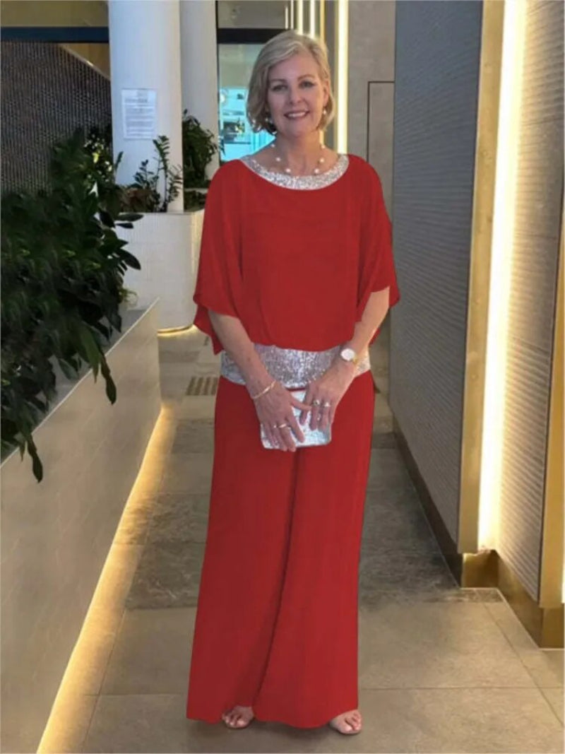Elegantes Chiffon-Outfit mit Pailletten – Zweiteiliges Ensemble für besondere Anlässe und Freizeit 4