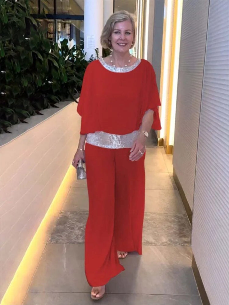 Elegantes Chiffon-Outfit mit Pailletten – Zweiteiliges Ensemble für besondere Anlässe und Freizeit 5