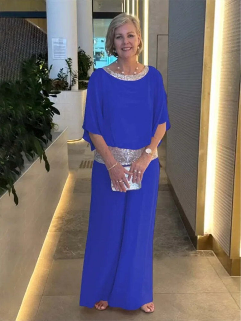 Elegantes Chiffon-Outfit mit Pailletten – Zweiteiliges Ensemble für besondere Anlässe und Freizeit 6