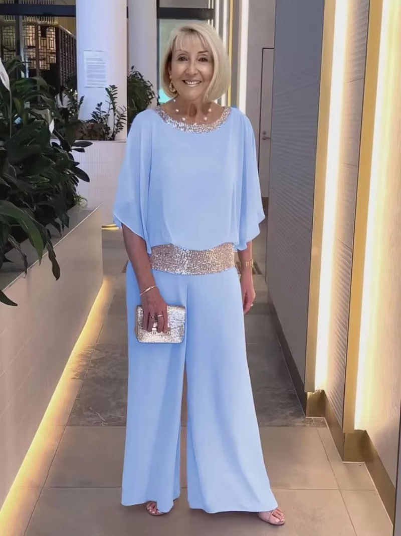 Elegantes Chiffon-Outfit mit Pailletten – Zweiteiliges Ensemble für besondere Anlässe und Freizeit 7