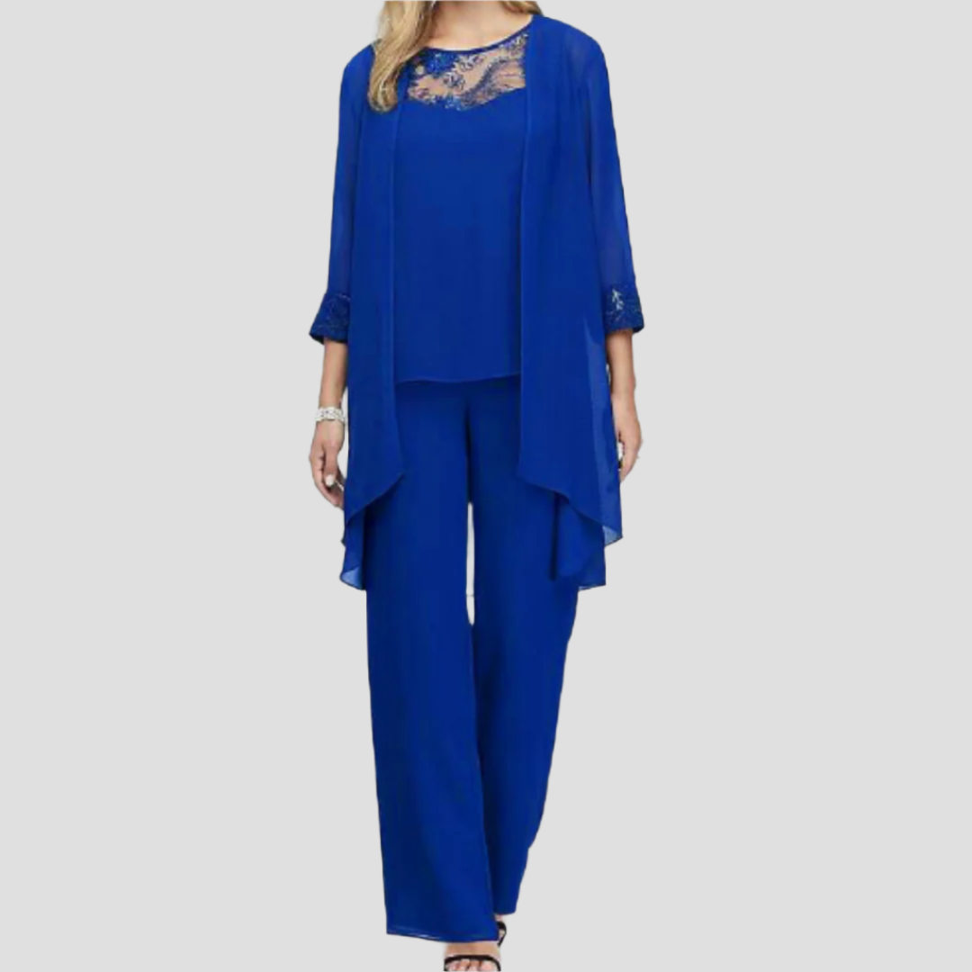 Elegantes Damen Festanzug Set – Dreiteiliges Outfit für Besondere Anlässe 1