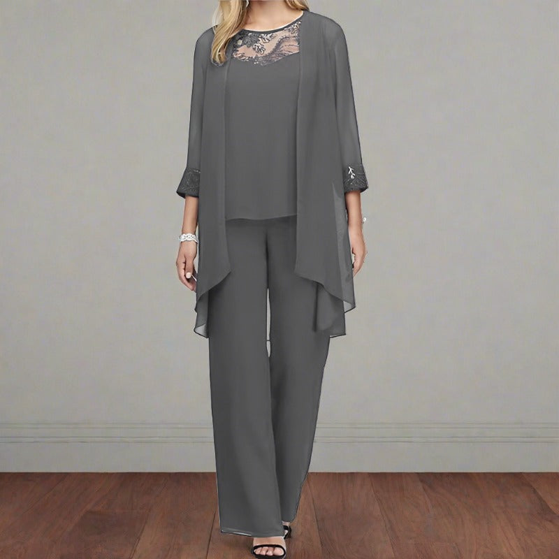 Elegantes Damen Festanzug Set – Dreiteiliges Outfit für Besondere Anlässe 3