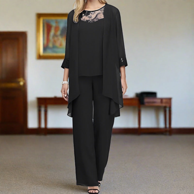 Elegantes Damen Festanzug Set – Dreiteiliges Outfit für Besondere Anlässe 4