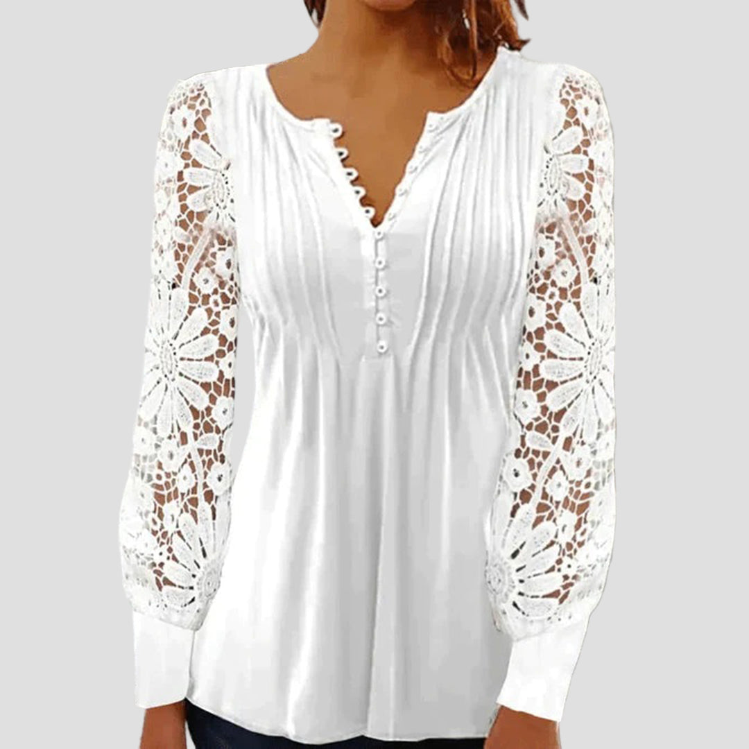 Elegantes Damenhemd mit Transparenten Ärmeln 0