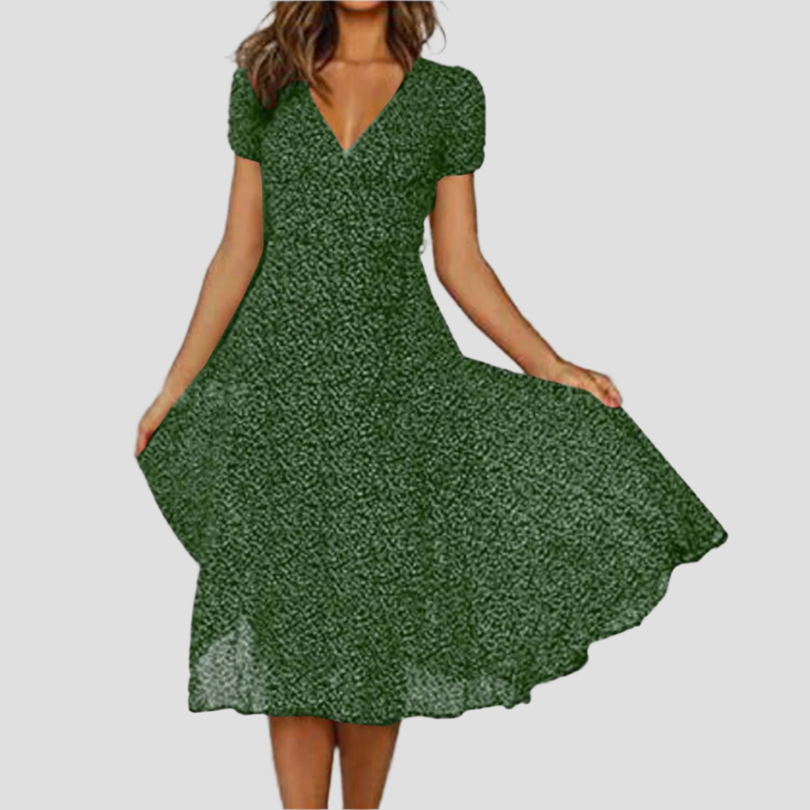 Elegantes Damenkleid aus Leinen mit V-Ausschnitt und A-Linie – Vielseitig und Pflegeleicht 1