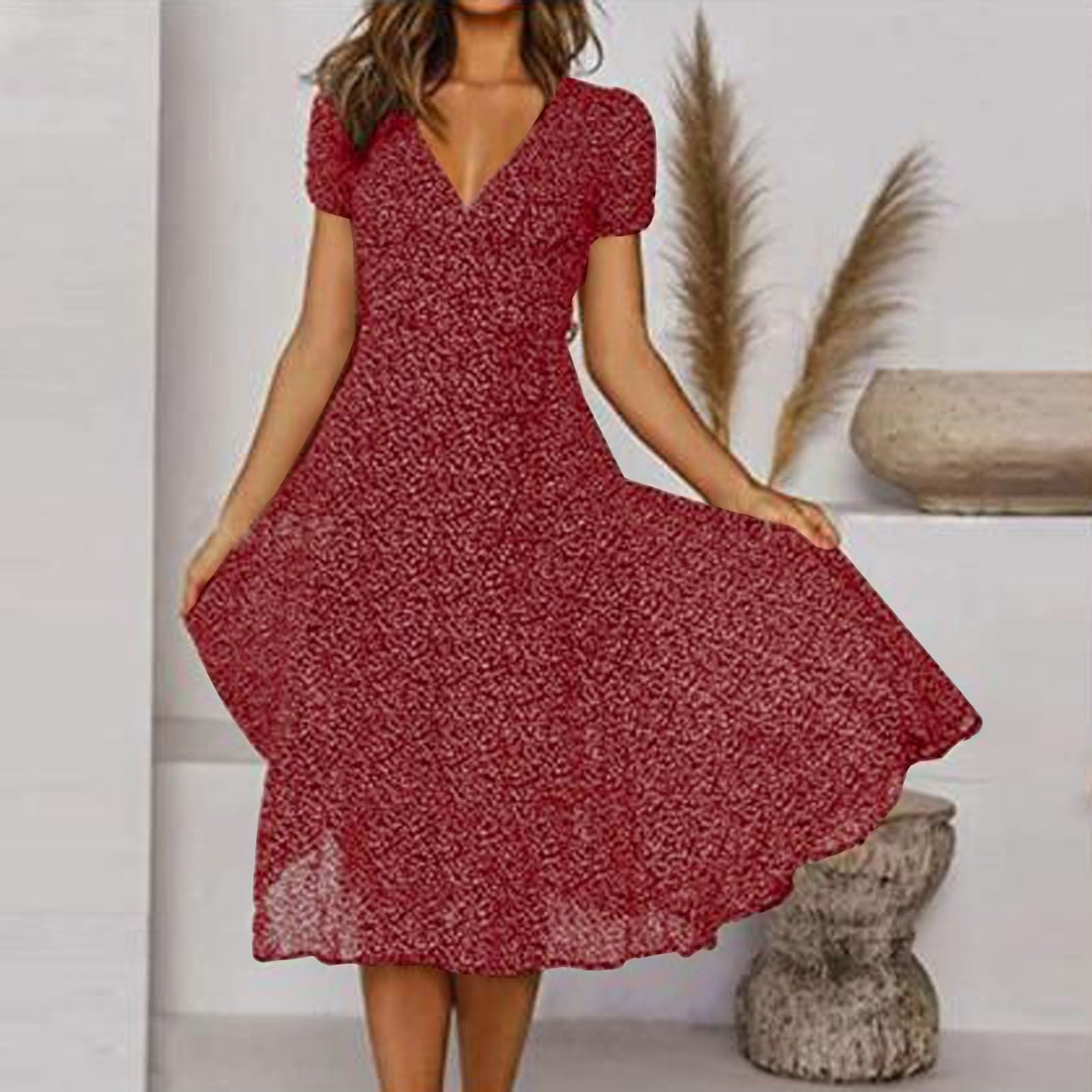 Elegantes Damenkleid aus Leinen mit V-Ausschnitt und A-Linie – Vielseitig und Pflegeleicht 4