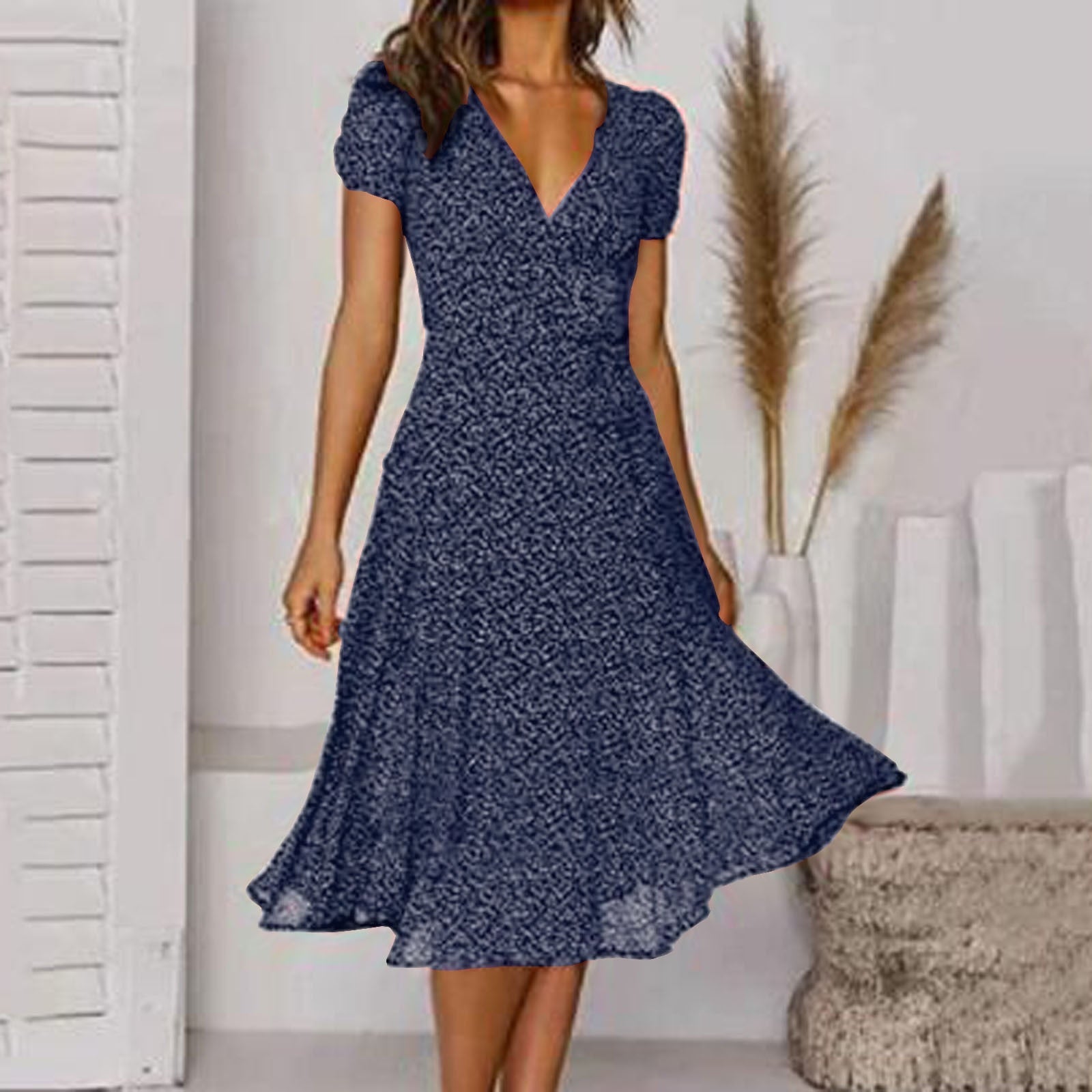 Elegantes Damenkleid aus Leinen mit V-Ausschnitt und A-Linie – Vielseitig und Pflegeleicht 5