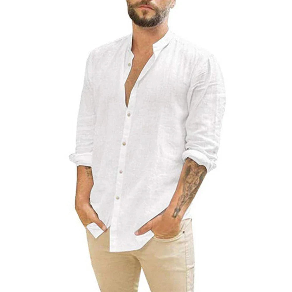 Elegantes Herren Leinenhemd – Atmungsaktiv und Locker für den Sommer 2