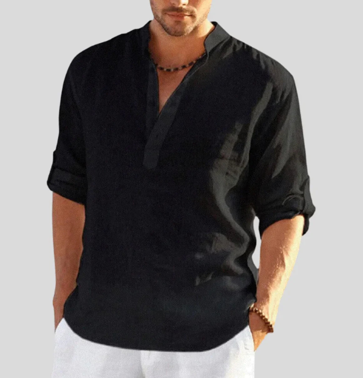Elegantes Herren Leinenhemd mit Kragen – Hochwertiges, Pflegeleichtes Design für Stil und Komfort 5