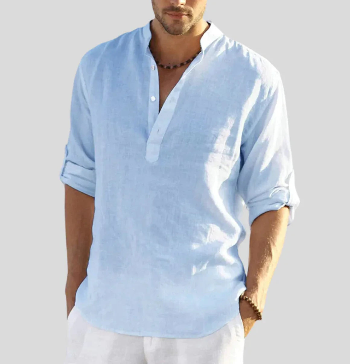 Elegantes Herren Leinenhemd mit Kragen – Hochwertiges, Pflegeleichtes Design für Stil und Komfort 6