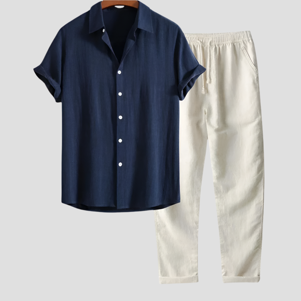 Elegantes Herren Sommeroutfit aus leichten, atmungsaktiven Materialien für Stil und Komfort 1