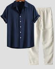 Elegantes Herren Sommeroutfit aus leichten, atmungsaktiven Materialien für Stil und Komfort 1