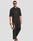 Elegantes 2-teiliges Herrenoutfit aus Leinen und Baumwolle für den Sommer 1