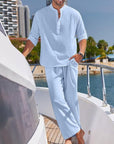 Elegantes 2-teiliges Herrenoutfit aus Leinen und Baumwolle für den Sommer 11