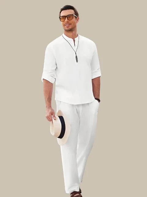 Elegantes 2-teiliges Herrenoutfit aus Leinen und Baumwolle für den Sommer 3