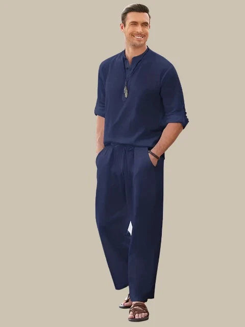 Elegantes 2-teiliges Herrenoutfit aus Leinen und Baumwolle für den Sommer 4