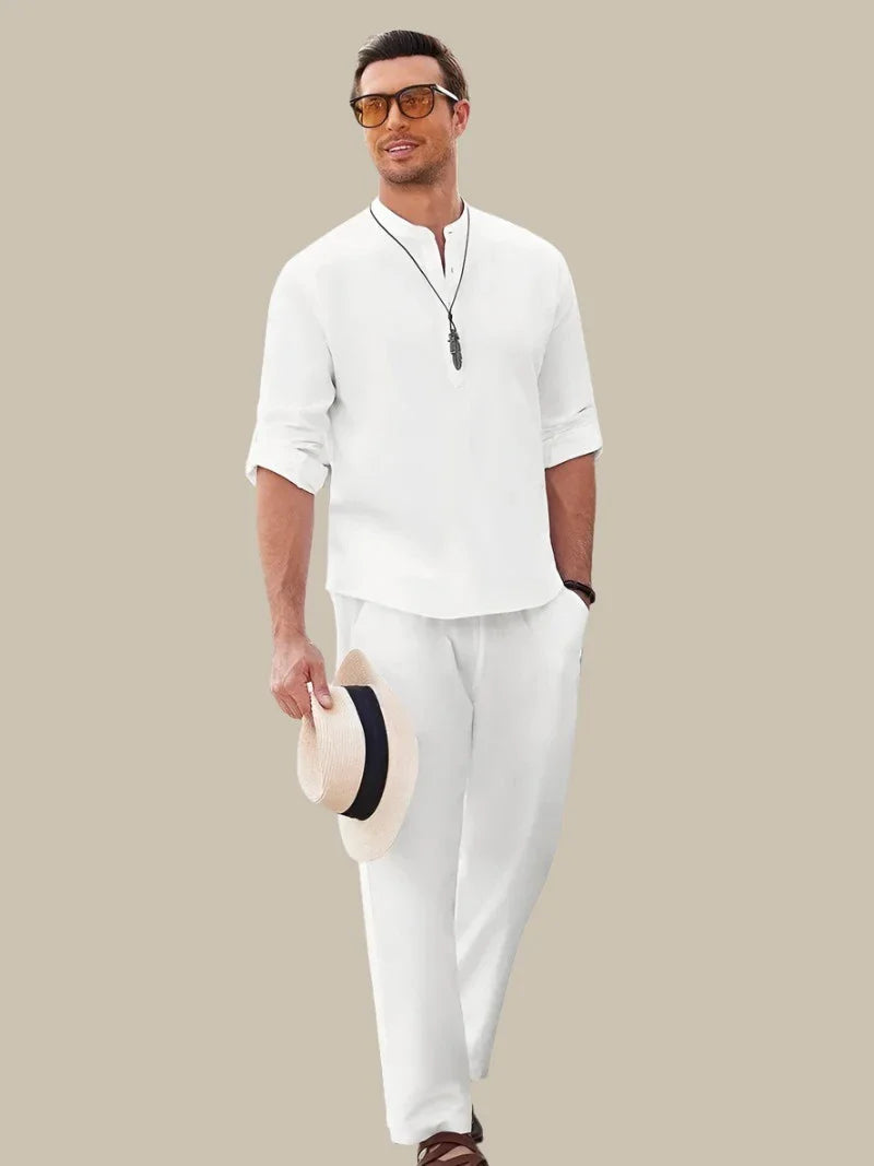 Elegantes 2-teiliges Herrenoutfit aus Leinen und Baumwolle für den Sommer 5