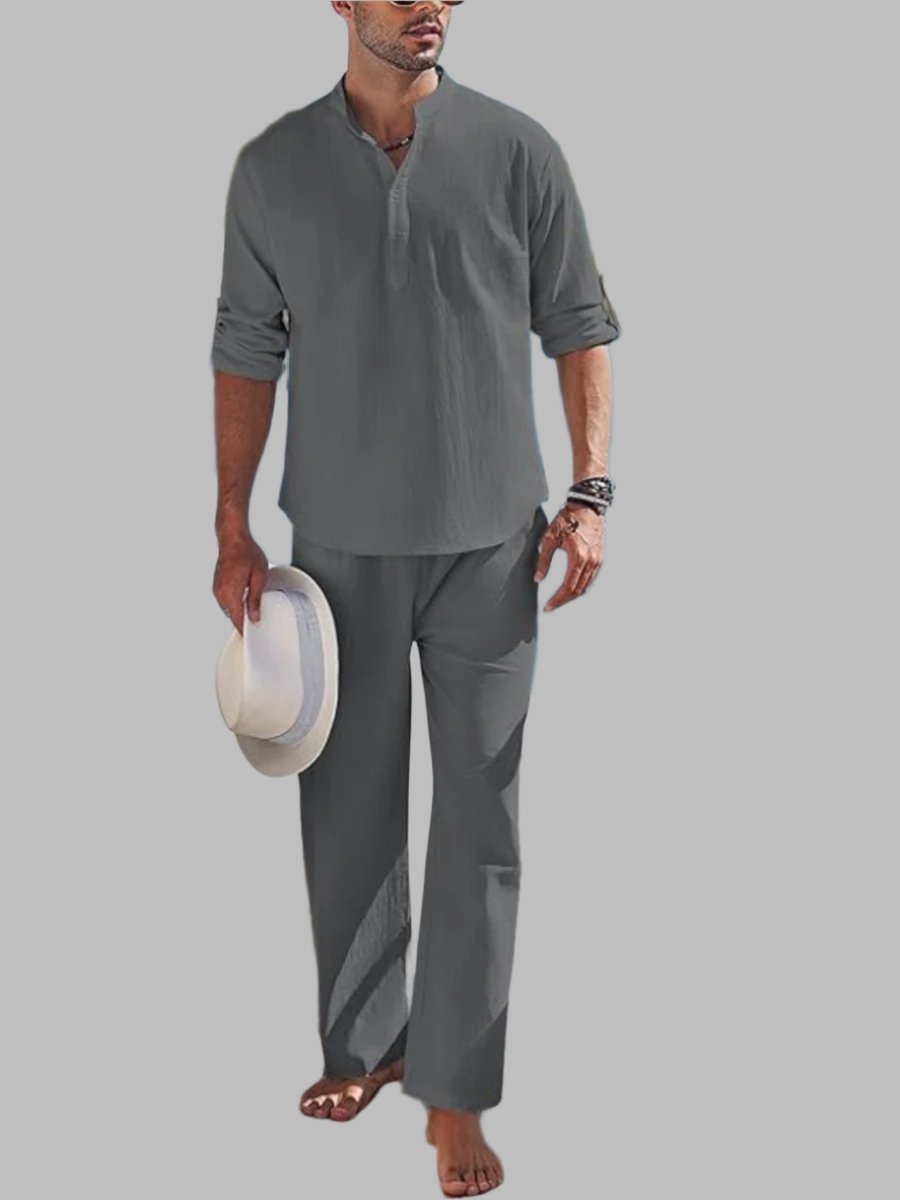Elegantes 2-teiliges Herrenoutfit aus Leinen und Baumwolle für den Sommer 10