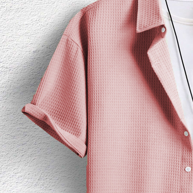 Elegantes Herrenhemd im Waffel-Strickmuster – Bequeme Passform und vielseitig kombinierbar 3