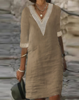 Elegantes Leinen Sommerkleid mit femininem Schnitt für jeden Anlass 2