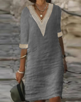 Elegantes Leinen Sommerkleid mit femininem Schnitt für jeden Anlass 3