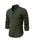 Elegantes Herren-Leinenhemd mit Stehkragen – Ideal für Casual und Semi-Formal 11