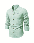 Elegantes Herren-Leinenhemd mit Stehkragen – Ideal für Casual und Semi-Formal 3