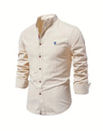 Elegantes Herren-Leinenhemd mit Stehkragen – Ideal für Casual und Semi-Formal 5