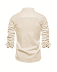 Elegantes Herren-Leinenhemd mit Stehkragen – Ideal für Casual und Semi-Formal 6