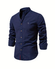 Elegantes Herren-Leinenhemd mit Stehkragen – Ideal für Casual und Semi-Formal 7