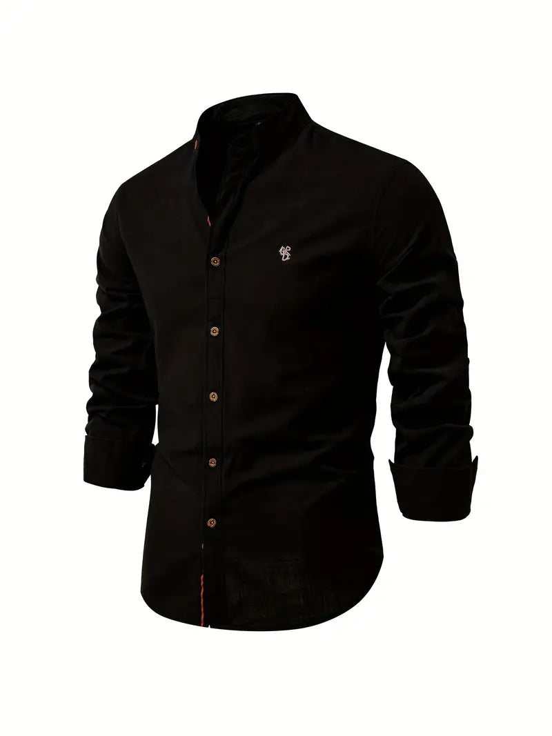 Elegantes Herren-Leinenhemd mit Stehkragen – Ideal für Casual und Semi-Formal 10