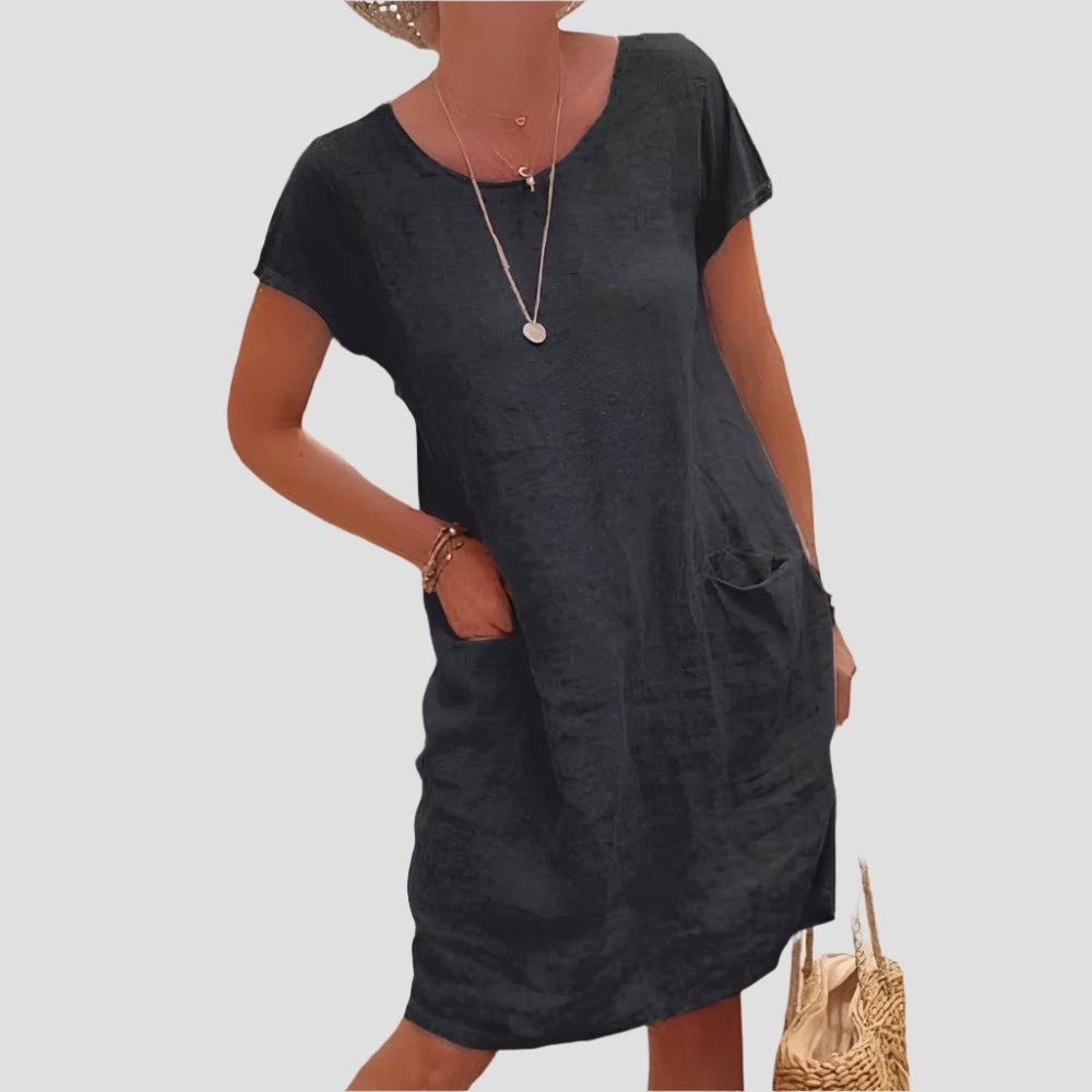 Elegantes Damenkleid aus Leinen – Atmungsaktives Festliches Kleid für Frühling und Sommer, Schmeichelhafte Passform, Vielseitig Kombinierbar 1