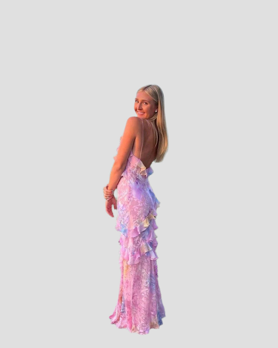 Elegantes Maxikleid mit Rüschendetails für besondere Anlässe 0