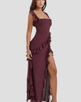 Elegantes Maxikleid mit Rüschendetails für besondere Anlässe 0