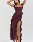 Elegantes Maxikleid mit Rüschendetails für besondere Anlässe 1