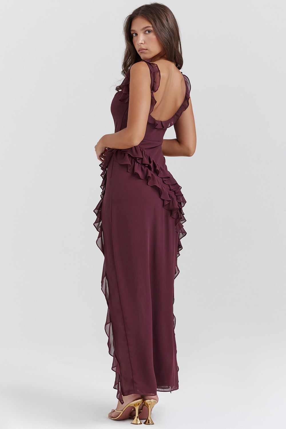 Elegantes Maxikleid mit Rüschendetails für besondere Anlässe 2