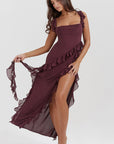 Elegantes Maxikleid mit Rüschendetails für besondere Anlässe 3