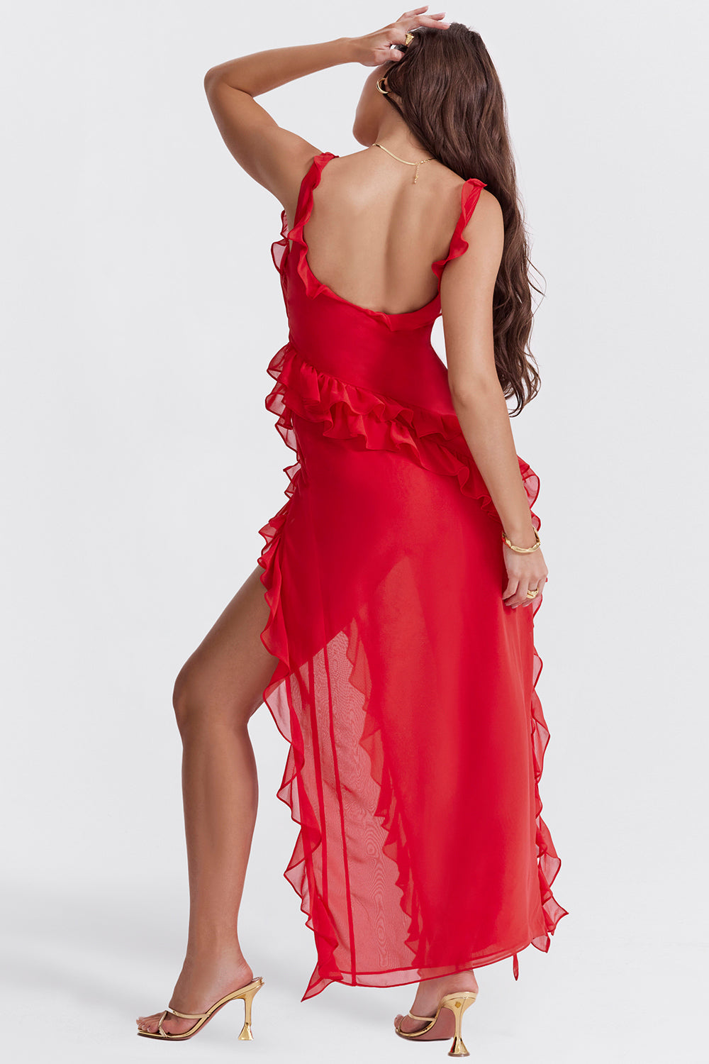 Elegantes Maxikleid mit Rüschendetails für besondere Anlässe 6