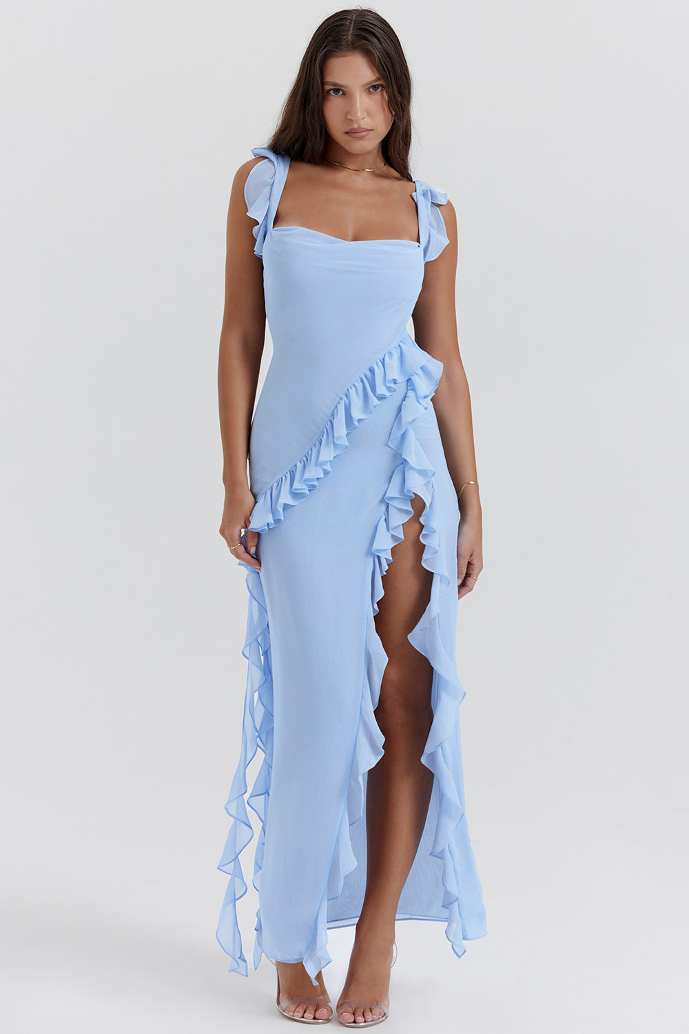 Elegantes Maxikleid mit Rüschendetails für besondere Anlässe 8