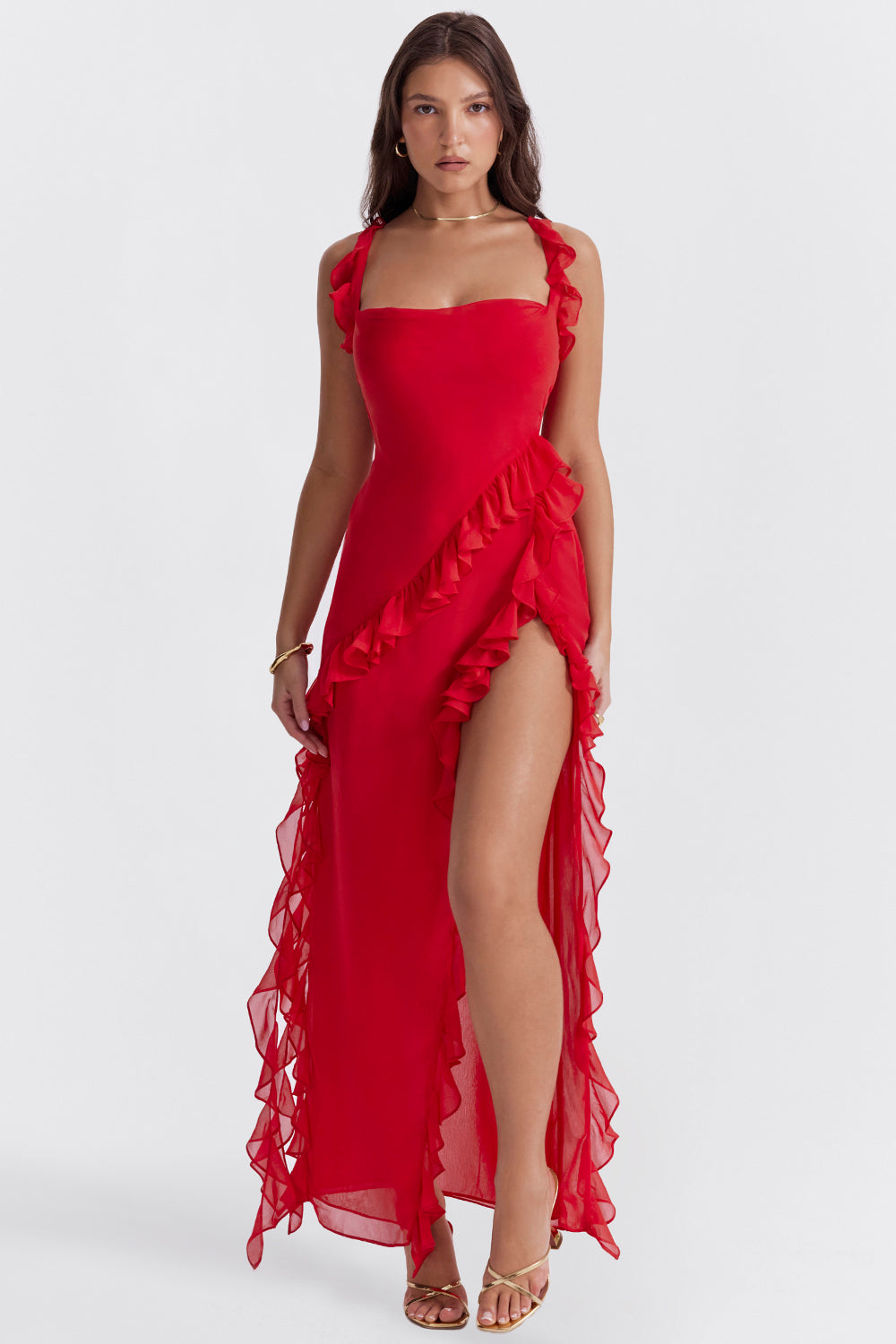 Elegantes Maxikleid mit Rüschendetails für besondere Anlässe 9