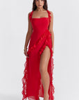 Elegantes Maxikleid mit Rüschendetails für besondere Anlässe 9