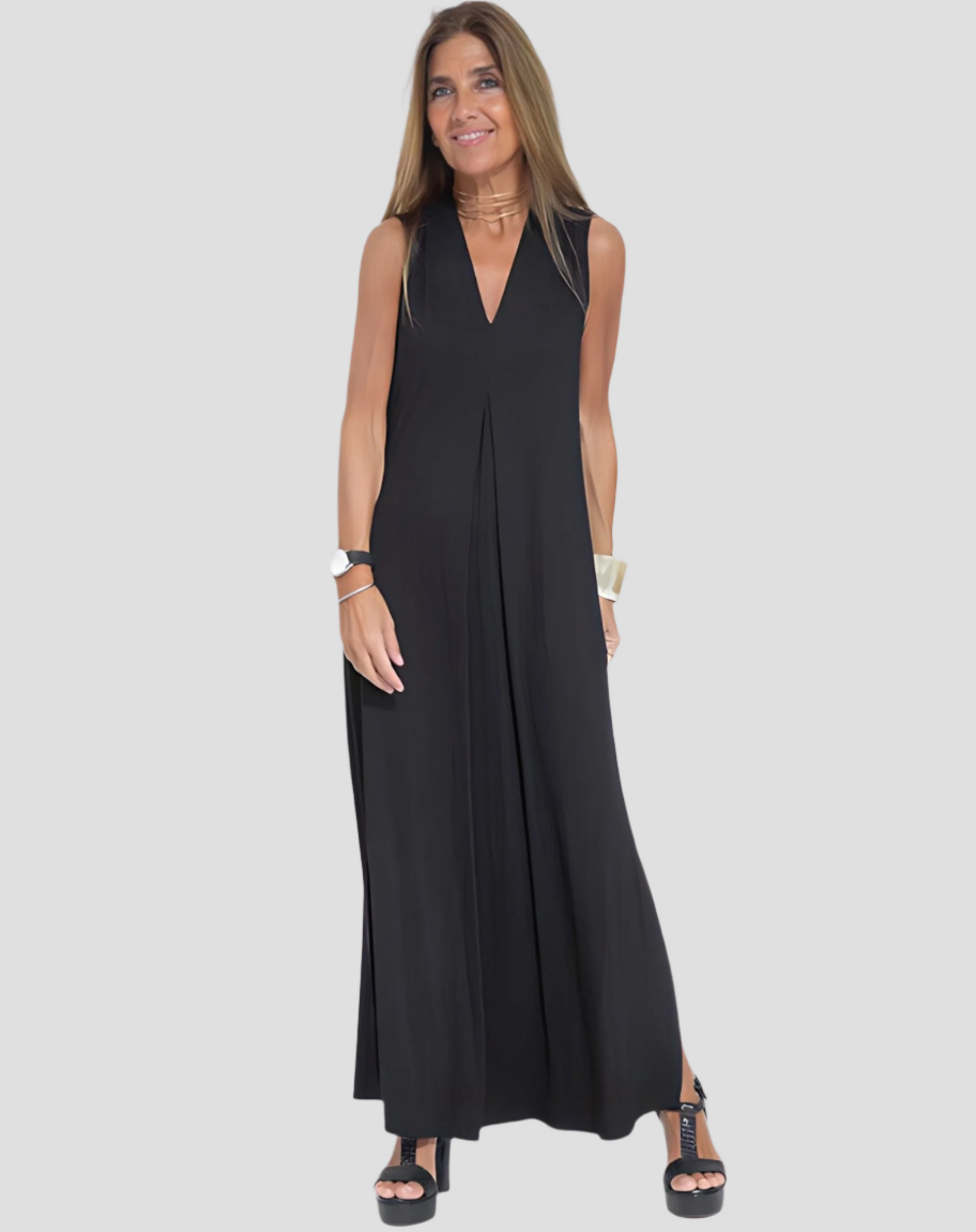 Elegantes Maxikleid mit V-Ausschnitt – Luftig und Bequem für Sommernächte 1