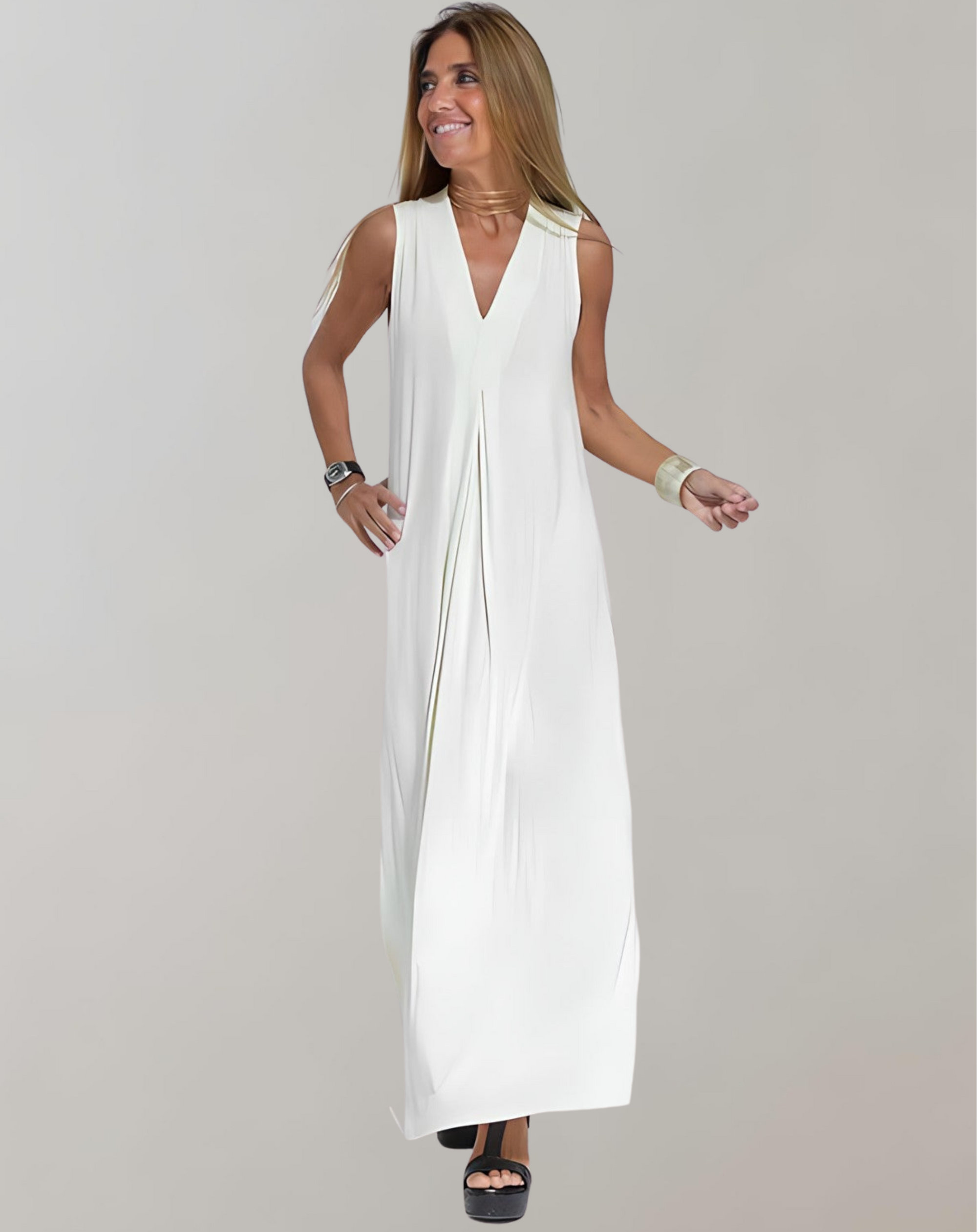 Elegantes Maxikleid mit V-Ausschnitt – Luftig und Bequem für Sommernächte 2