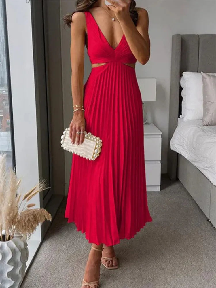 Elegantes Maxikleid mit V-Ausschnitt für besondere Anlässe 9