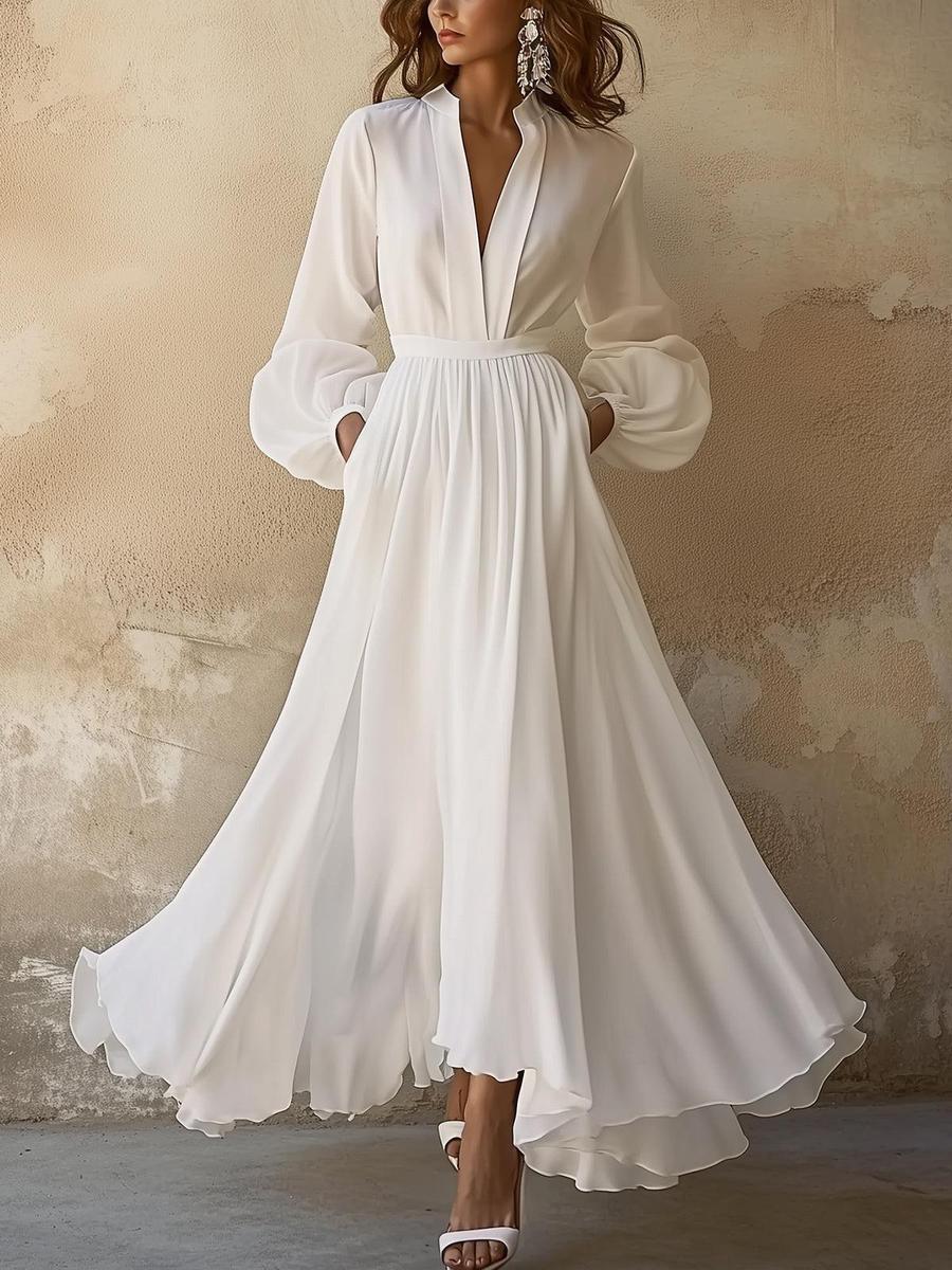 Elegantes Maxikleid mit voluminösen Ärmeln 3