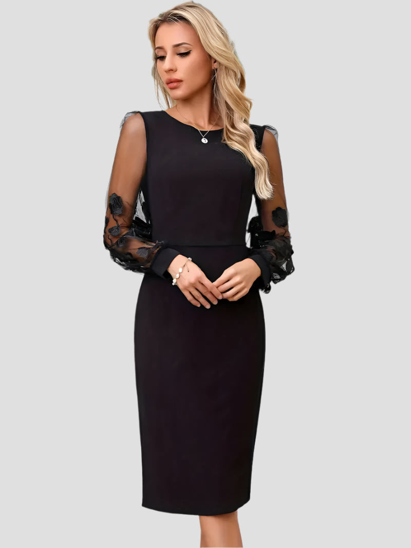 Elegantes Midikleid mit durchsichtigen Ärmeln 0