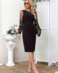 Elegantes Midikleid mit durchsichtigen Ärmeln 1