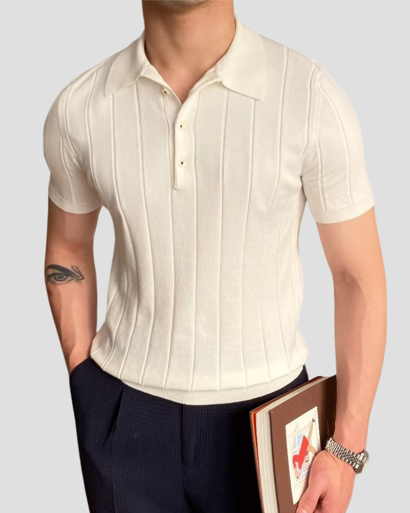 Elegantes Polo mit feiner Rippstruktur 0