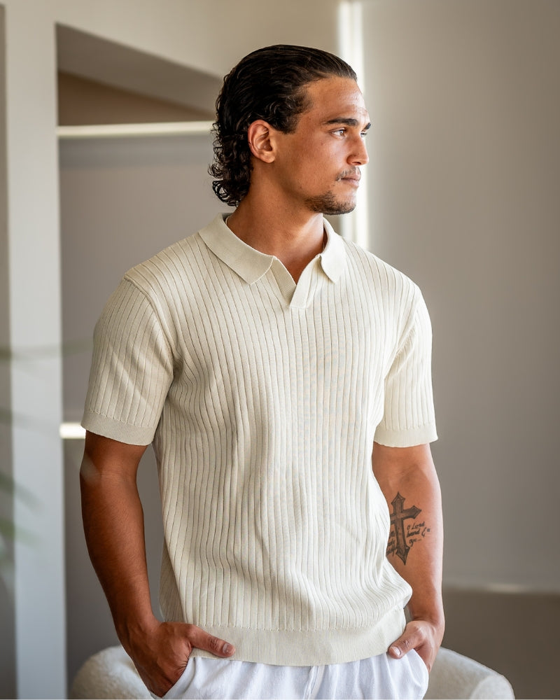 Elegantes Poloshirt mit feiner Rippstruktur 1